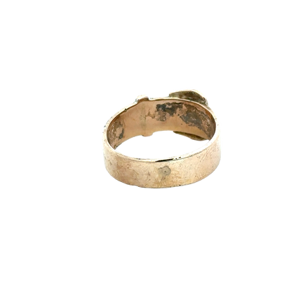 9ct yellow gold buckle ring size R (sh25939l)