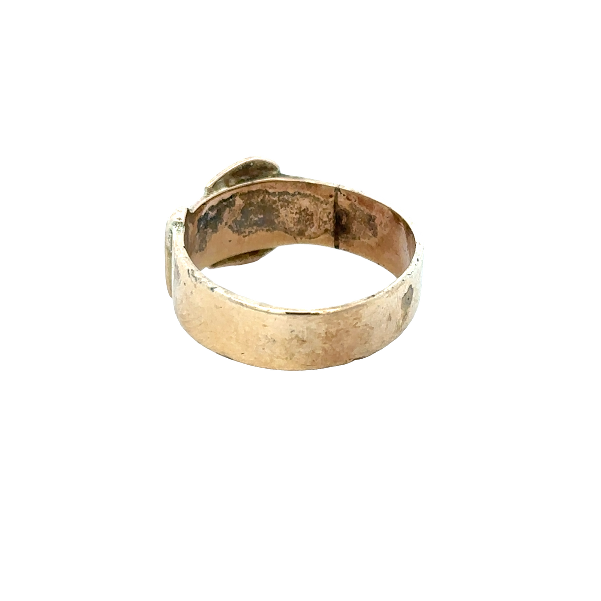 9ct yellow gold buckle ring size R (sh25939l)