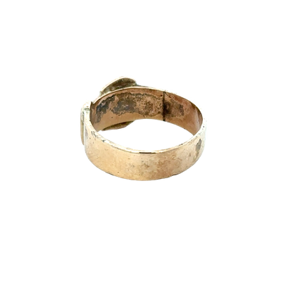 9ct yellow gold buckle ring size R (sh25939l)