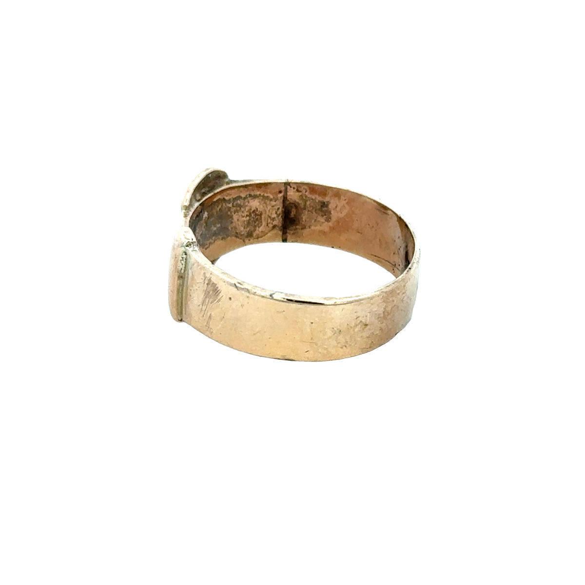 9ct yellow gold buckle ring size R (sh25939l)