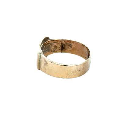 9ct yellow gold buckle ring size R (sh25939l)