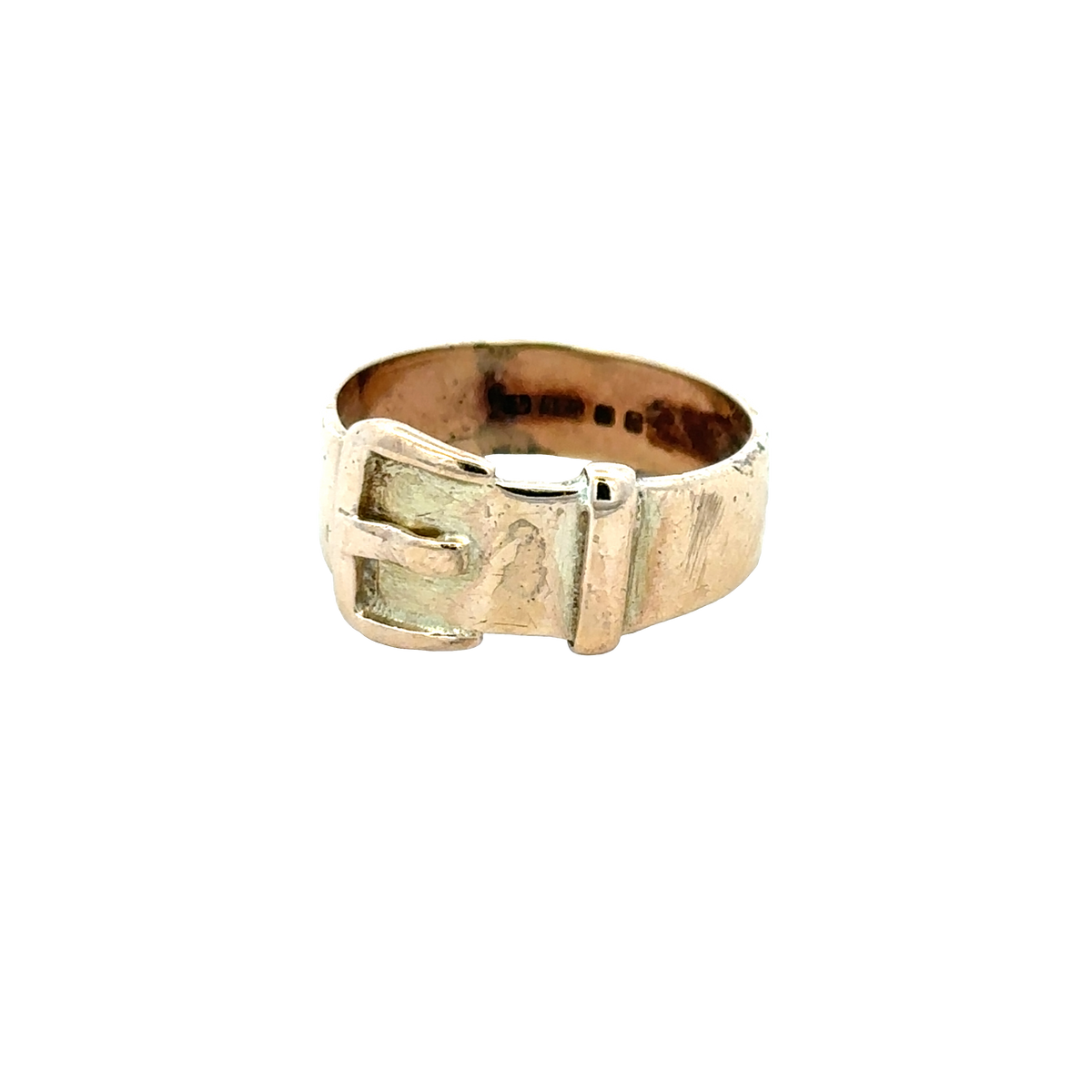 9ct yellow gold buckle ring size R (sh25939l)