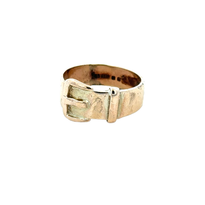 9ct yellow gold buckle ring size R (sh25939l)