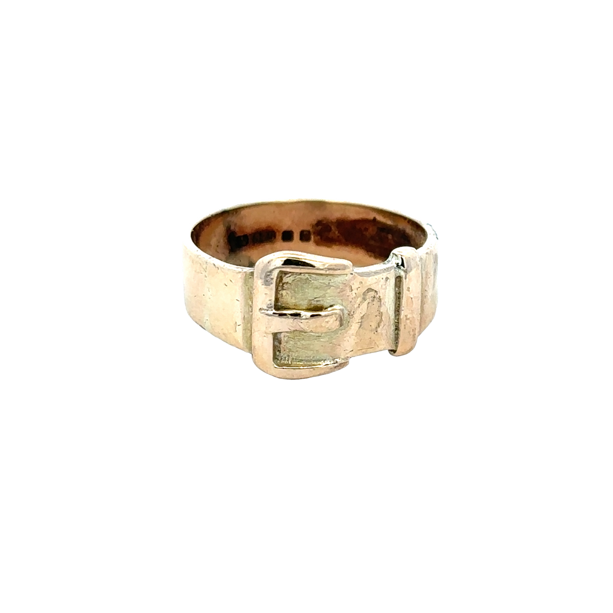 9ct yellow gold buckle ring size R (sh25939l)