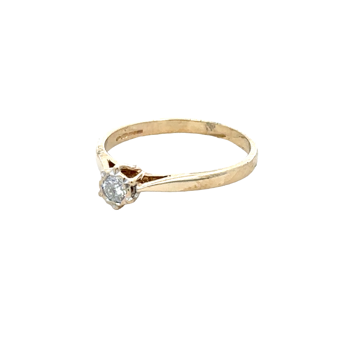 9ct yellow gold diamond ring size J1/2 (sh25940l)