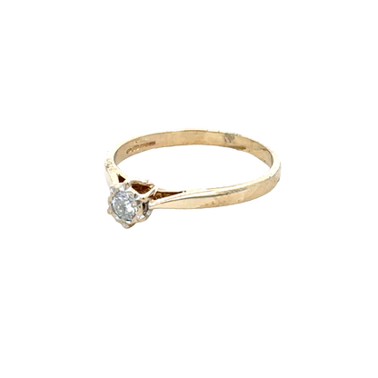 9ct yellow gold diamond ring size J1/2 (sh25940l)