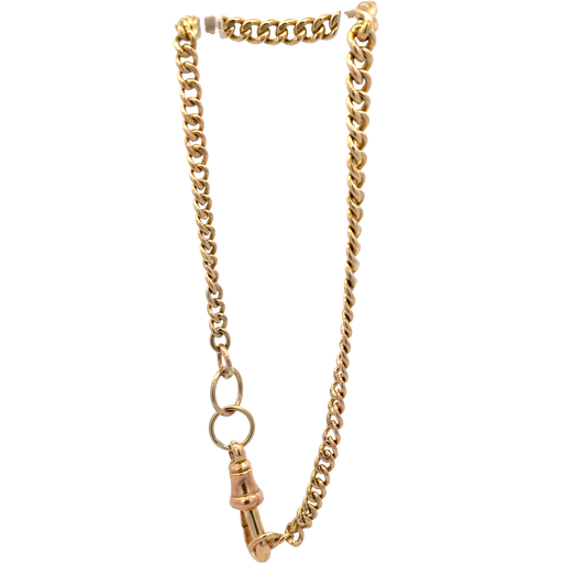 9ct yellow gold bracelet weighing 7.4g, featuring a classic chain design, by Reeves and Sons.