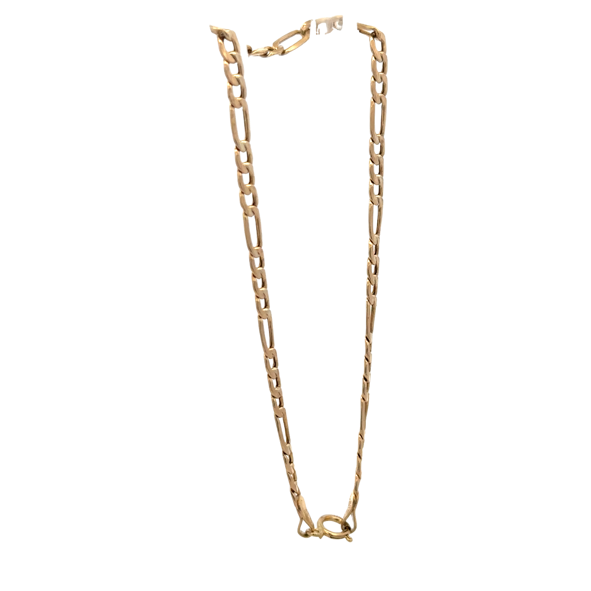 9ct yellow gold figaro bracelet 1.2g (sh25936l)
