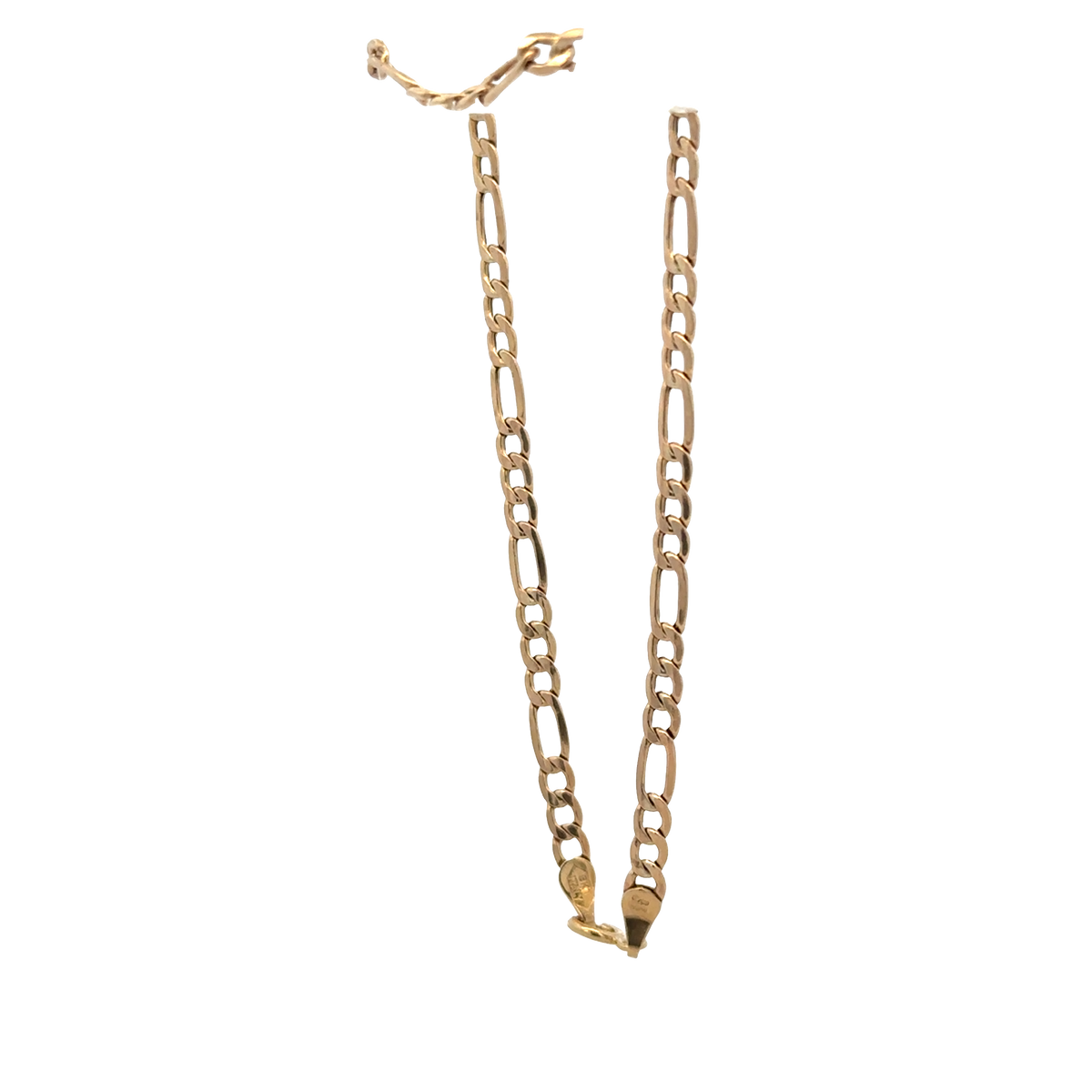9ct yellow gold figaro bracelet 1.2g (sh25936l)