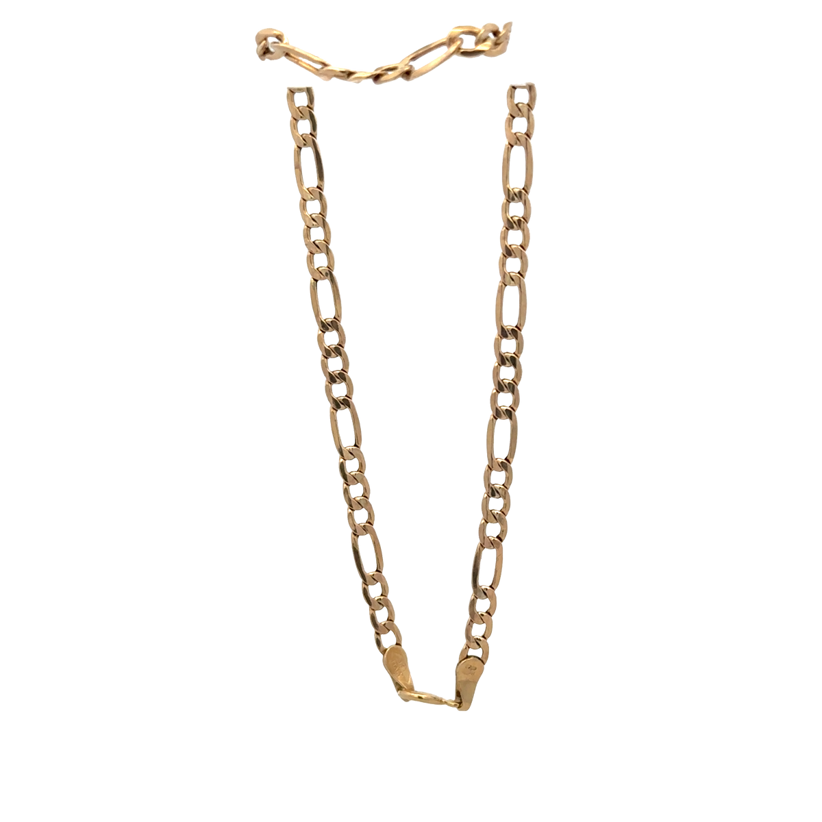 9ct yellow gold figaro bracelet 1.2g (sh25936l)