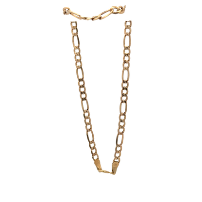 9ct yellow gold figaro bracelet 1.2g (sh25936l)