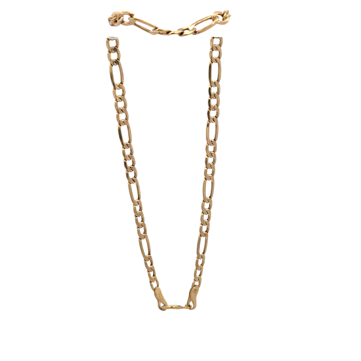 9ct yellow gold figaro bracelet 1.2g (sh25936l)