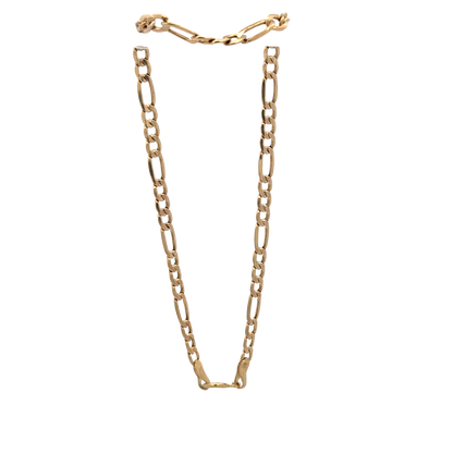 9ct yellow gold figaro bracelet 1.2g (sh25936l)