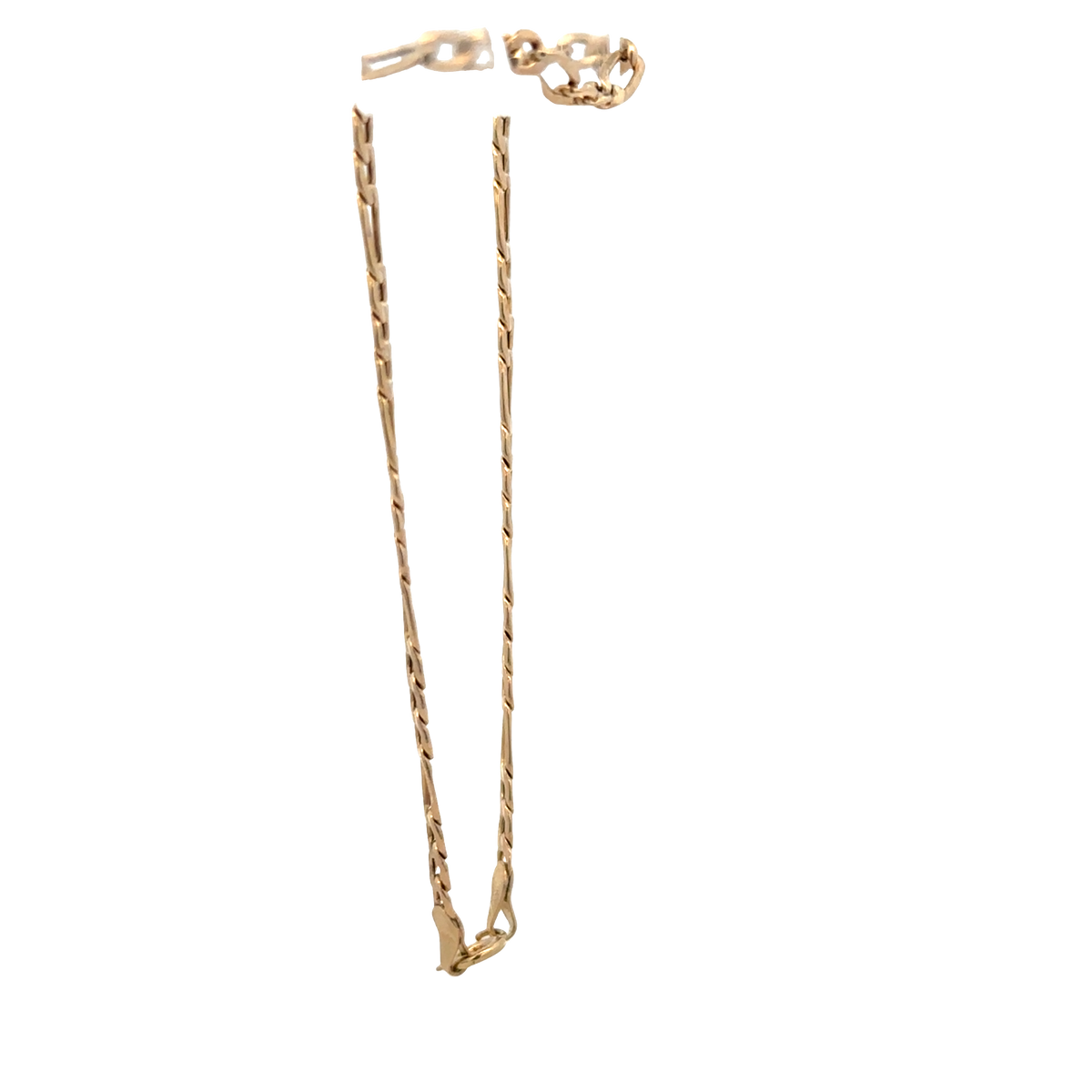 9ct yellow gold figaro bracelet 1.2g (sh25936l)