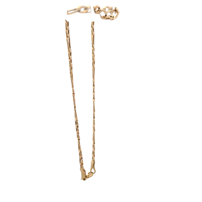 9ct yellow gold figaro bracelet 1.2g (sh25936l)