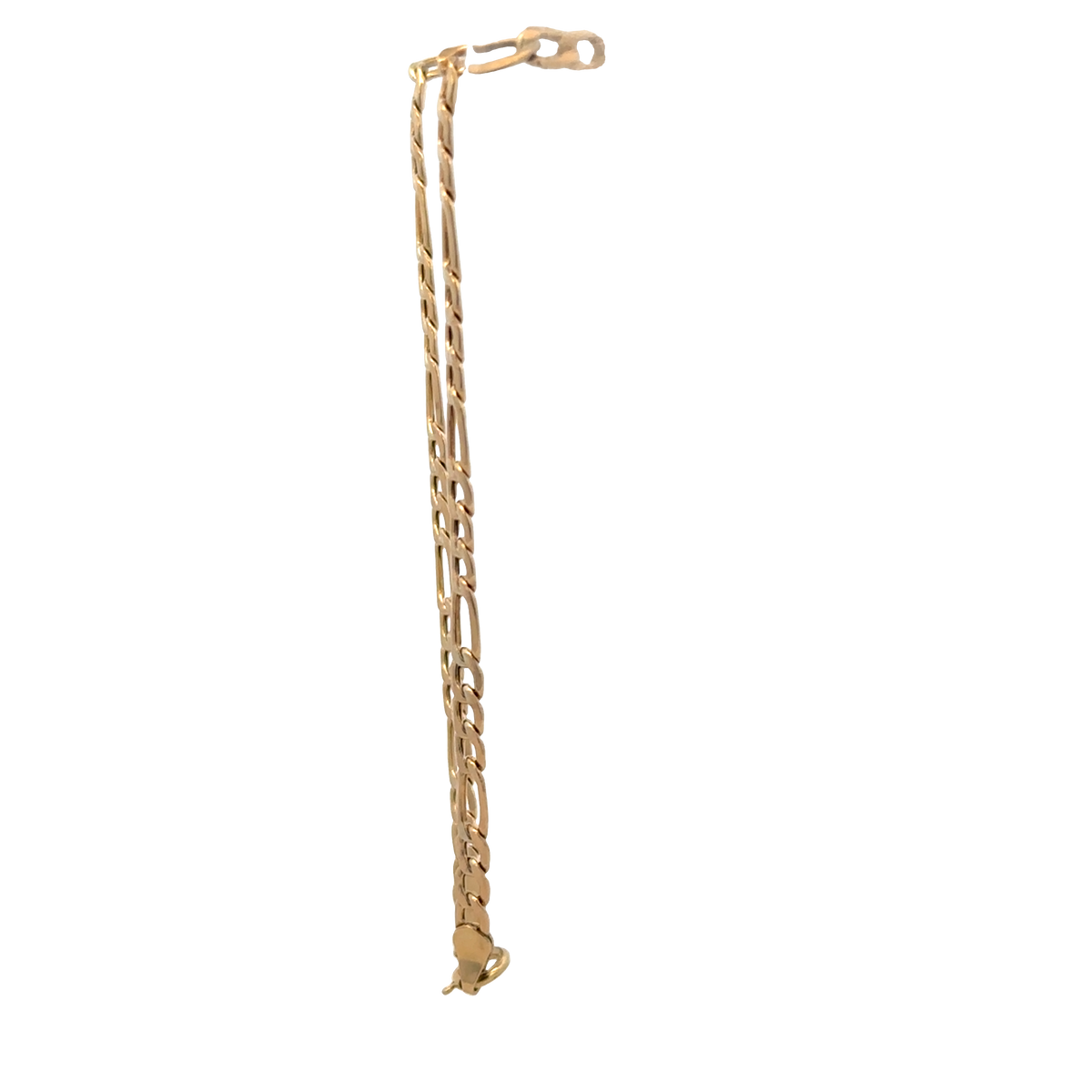 9ct yellow gold figaro bracelet 1.2g (sh25936l)