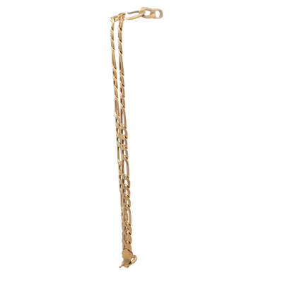 9ct yellow gold figaro bracelet 1.2g (sh25936l)
