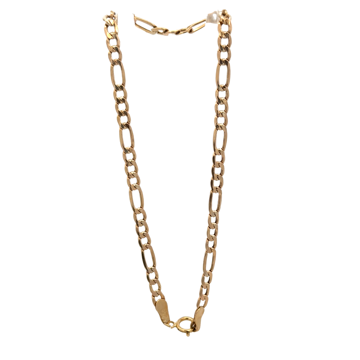 9ct yellow gold figaro bracelet 1.2g (sh25936l)