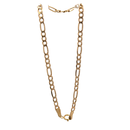 9ct yellow gold figaro bracelet 1.2g (sh25936l)