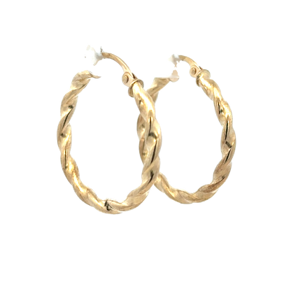 9ct yellow gold hoop earrings 1.2g (sh25917l)