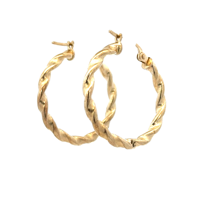 9ct yellow gold hoop earrings 1.2g (sh25917l)