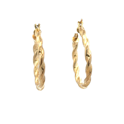 9ct yellow gold hoop earrings 1.2g (sh25917l)