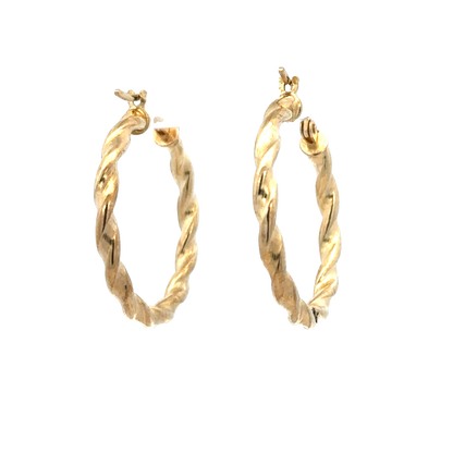9ct yellow gold hoop earrings 1.2g (sh25917l)