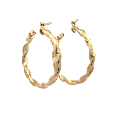 9ct yellow gold hoop earrings 1.2g (sh25917l)