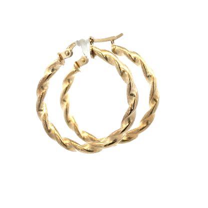 9ct yellow gold hoop earrings 1.2g (sh25917l)