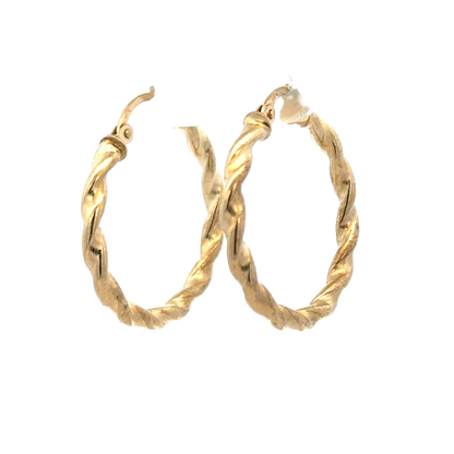 9ct yellow gold hoop earrings 1.2g (sh25917l)