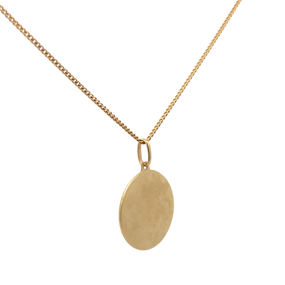 9ct yellow gold chain with St Christopher pendant, Reeves and Sons, 6.3g, displayed on a neutral background.