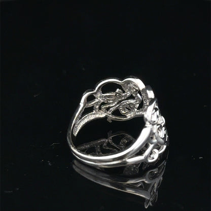 9ct white gold diamond ring size K1/2 by Reeves and Sons, featuring sparkling diamonds and a sleek, elegant design.