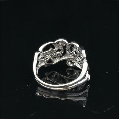 9ct white gold diamond ring size K1/2 with sparkling diamonds, showcasing Reeves and Sons craftsmanship.