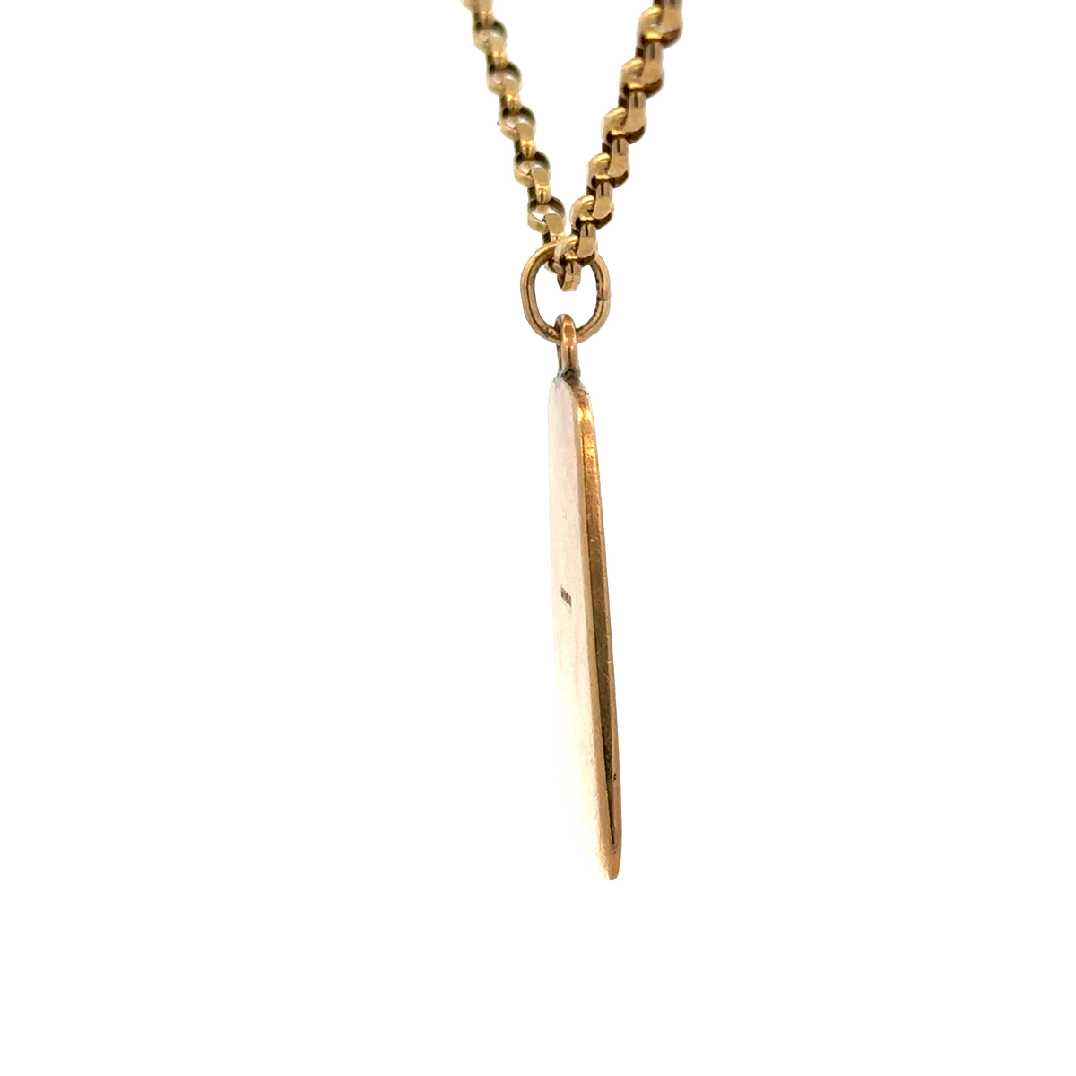 9ct yellow gold St Christopher pendant by Reeves and Sons, showcasing detailed religious pendant with a polished finish.