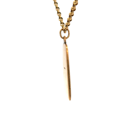 9ct yellow gold St Christopher pendant by Reeves and Sons, showcasing detailed religious pendant with a polished finish.