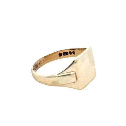 9ct yellow gold signet ring size U (sh28060b)