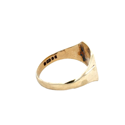 9ct yellow gold signet ring size U (sh28060b)