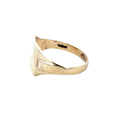 9ct yellow gold signet ring size U (sh28060b)