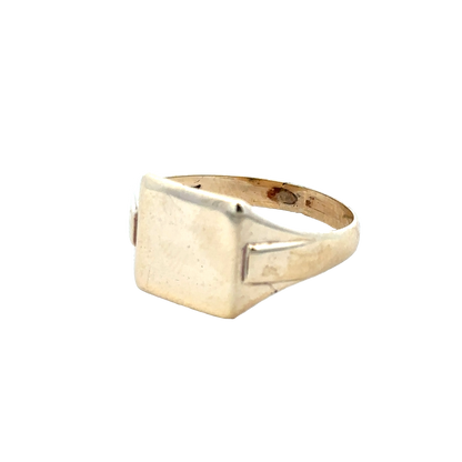 9ct yellow gold signet ring size U (sh28060b)