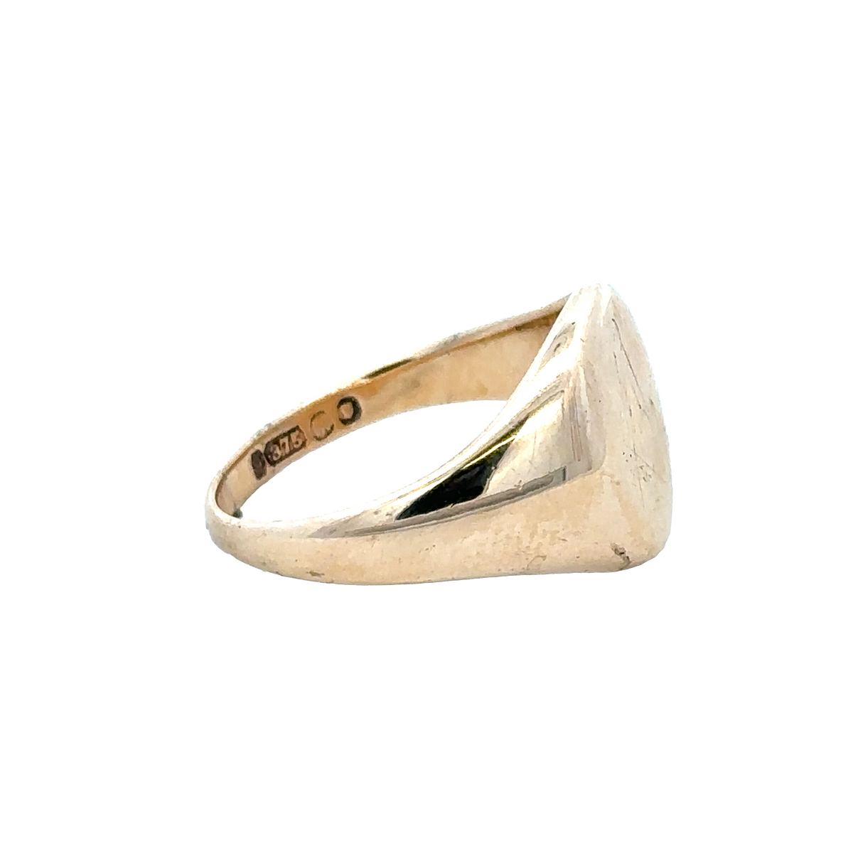 9ct yellow gold signet ring size R1/2 (sh28052b)
