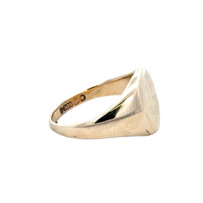 9ct yellow gold signet ring size R1/2 (sh28052b)