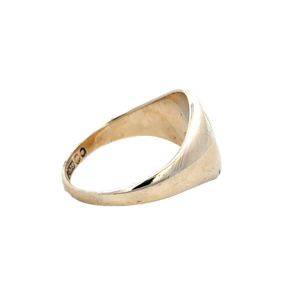 9ct yellow gold signet ring size R1/2 (sh28052b)