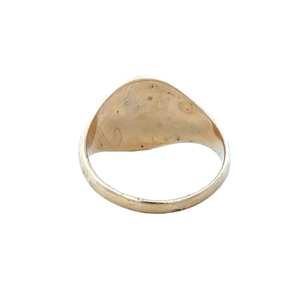 9ct yellow gold signet ring size R1/2 (sh28052b)