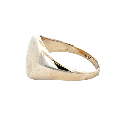 9ct yellow gold signet ring size R1/2 (sh28052b)