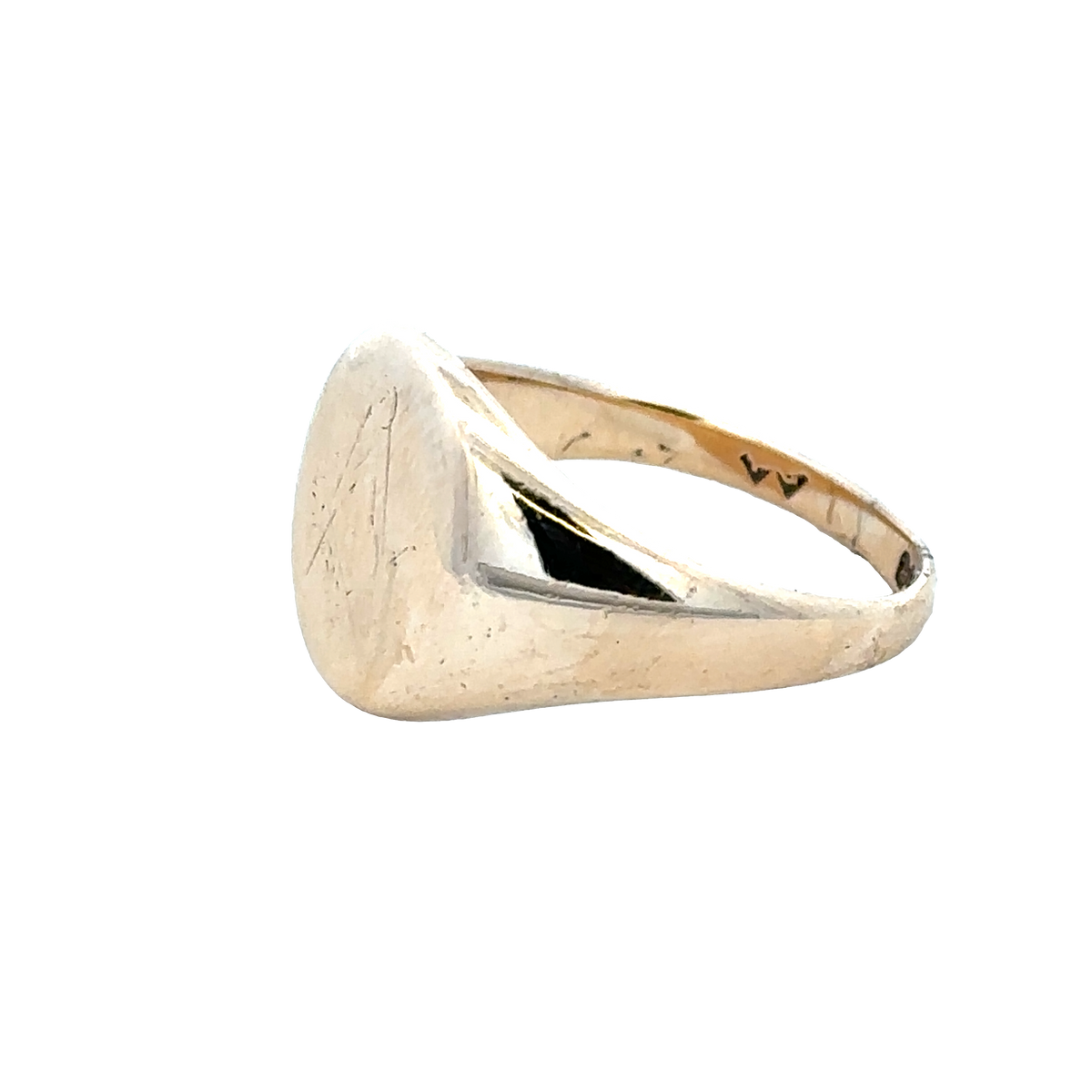 9ct yellow gold signet ring size R1/2 (sh28052b)