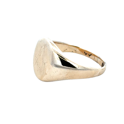 9ct yellow gold signet ring size R1/2 (sh28052b)