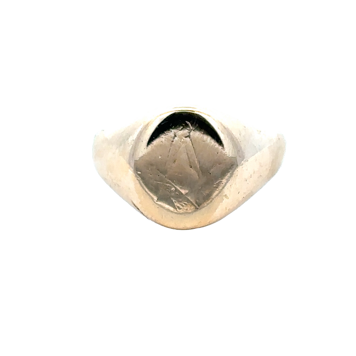 9ct yellow gold signet ring size R1/2 (sh28052b)