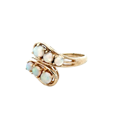 9ct yellow gold ring size M (sh28046b)