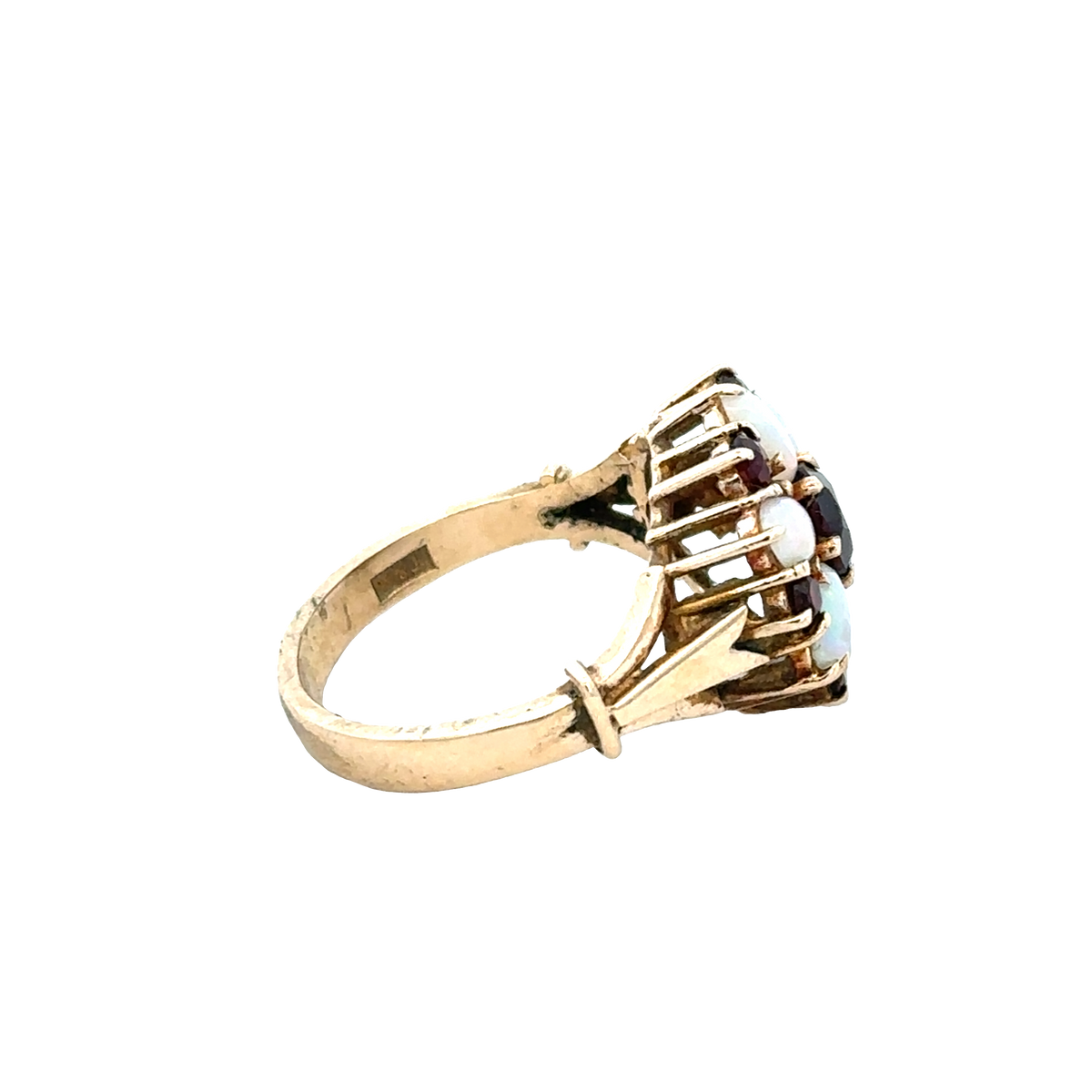 9ct yellow gold ring size N by Reeves and Sons, detailed close-up of the classic gold band.