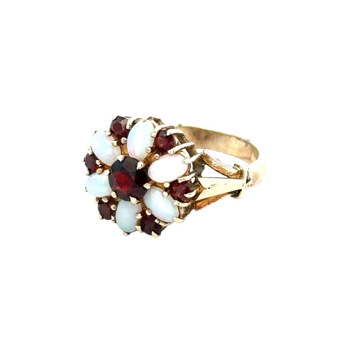 9ct yellow gold ring in size N with a smooth band, crafted by Reeves and Sons, shown against a plain background.